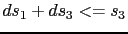 $ds_1 + ds_3 <= s_3$
